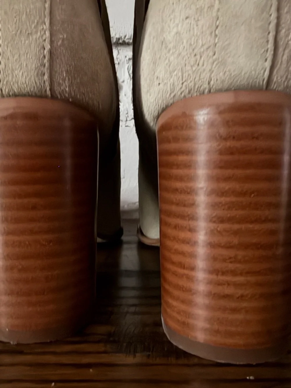 Coach Taupe Suede Ankle Booties with Buckle Charm - Picture 5 of 14